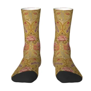 Vintage Floral Pattern By William Morris Mens Crew Socks Unisex Fun 3D Print Dress Socks