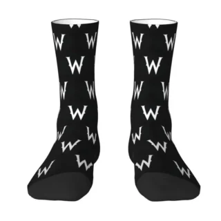 Wednesday Addams Men's Crew Socks Unisex Novelty 3D Printing Goth Funny Halloween Dress Socks