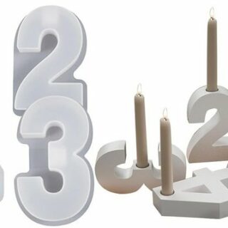 autolock Kerzenhalter Zahlen Form Kerzenhalter DIY Silikonform 3D Handgemachte Kerzenhalter