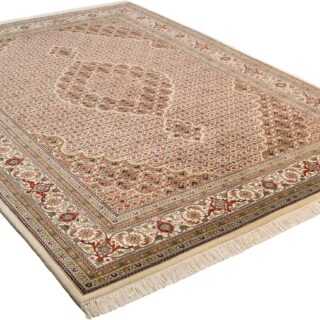 THEKO Orientteppich "Mahi Tabriz", rechteckig, handgeknüpft, Material: 80%Wolle, 20% Seide, mit Fransen