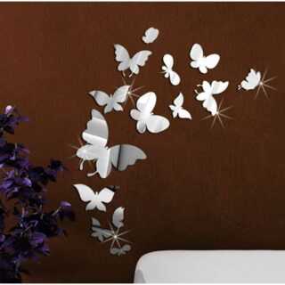 14 Stück diy Schmetterlinge Wanddekoration Kombination 3D Spiegel Wandaufkleber Wanddekoration Wandaufkleber Heimdekoration - Minkurow