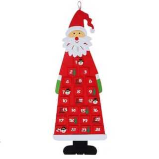 Bizaical Adventskalender DIY Weihnachtskalender Filz Adventskalender Santa, Rot (1-tlg)