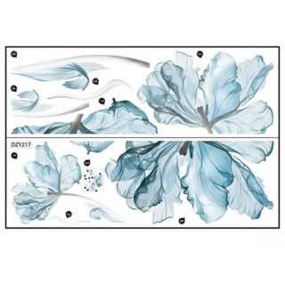 Chilli Vanilli Wandtattoo Blaue Blumen-Wandaufkleber, abnehmbarer Aufkleber, DIY-Wandkunst.99