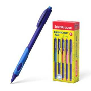Erich Krause Kugelschreiber, Kugelschreiber ErgoLine® Kids Stick Gummi Grip 10er Pack Tinte Blau