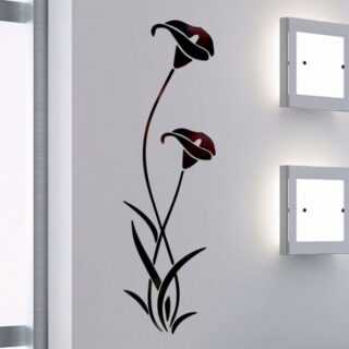 Minkurow - 3D diy Blumenform Acryl Wandaufkleber Moderne Aufkleber Dekoration Mosaik Spiegeleffekt Wohnzimmer Zuhause Kühlschrank Dekor Tapete