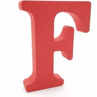 Minkurow - Holzbuchstaben (f), rot, 1 Stück, 10 cm, a-z, diy, englisches Alphabet, Basteln, Ornamente für Zuhause, Hochzeit, Geburtstag, Party,