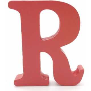 Minkurow - Holzbuchstaben (r), rot, 1 Stück, 10 cm, a-z, diy, englisches Alphabet, Basteln, Ornamente für Zuhause, Hochzeit, Geburtstag, Party,