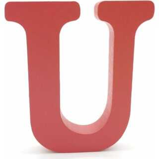 Minkurow - Holzbuchstaben (u), rot, 1 Stück, 10 cm, a-z, diy englisches Alphabet, Bastelornamente für Zuhause, Hochzeit, Geburtstag, Party,