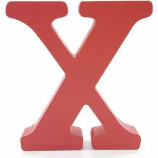 Minkurow - Holzbuchstaben (x), rot, 1 Stück, 10 cm, a-z, diy englisches Alphabet, Bastelornamente für Zuhause, Hochzeit, Geburtstag, Party,