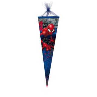 Nestler Schultüte Spider-Man 2018, 50 cm, rund, mit blauem Tüllverschluss