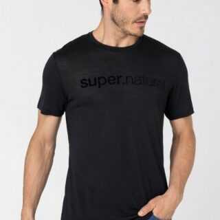 SUPER.NATURAL Print-Shirt Merino T-Shirt M 3D SIGNATURE TEE lässiger Merino-Materialmix