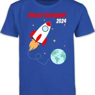 Shirtracer T-Shirt Endlich Schulkind Rakete 2024 Einschulung Junge Schulanfang Geschenke