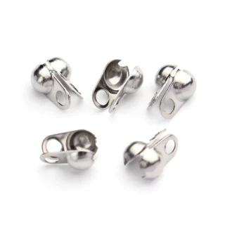 1.5mm 2mm 2.4mm 3.2mm Jewelry Making Charlotte Accessories Stainless Steel clamshell jewelry fittings& findings Connectors