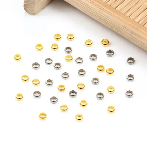 100pcs Positioning Ball Crimp Beads Stopper Spacer Stainless Steel Beads for DIY Jewelry Making