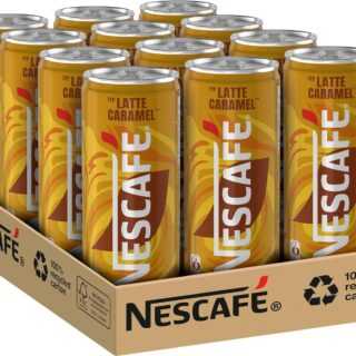 12x NESCAFÉ Ready-to-drink, trinkfertiger Eiskaffee, koffeinhaltig, (12 x 250ml) Latte Caramel