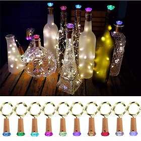 20er Pack Weinflaschenbeleuchtung mit Kork 20leds Fee batteriebetriebene Minilichter diamantförmige LED-Korklichter für Weinflaschen DIY Party Dekor Weihnachte