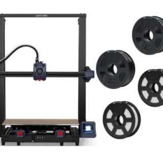 Anycubic - Kobra 2 Max 3D Printer, 2x ST-PLA 1.75 mm1 kg Filament Black&2x ST-PLA 1.75 mm 1 kg Filament White (CCTree) - Bundle