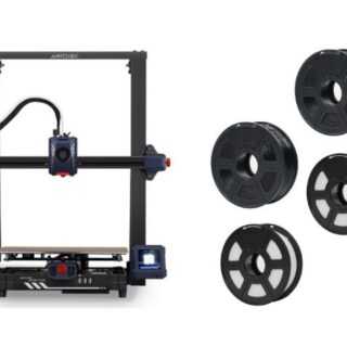 Anycubic - Kobra 2 Plus 3D Printer, 2x ST-PLA 1.75 mm 1 kg Filament Black&2x ST-PLA 1.75 mm 1 kg Filament White (CCTree) - Bundle