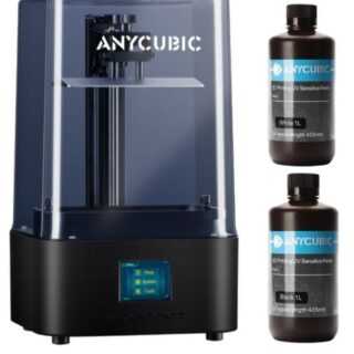 Anycubic - Photon Mono 2 3D Printer, Basic Resin 1 L White&Basic Resin 1 L Black - Bundle
