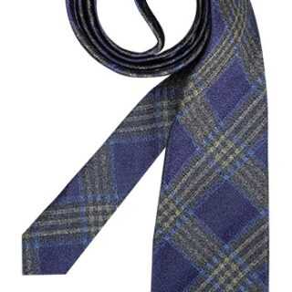 Ascot Herren Krawatte blau Seide mit Karos