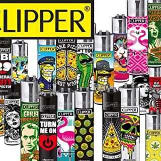 Clipper Feuerzeuge Ü-Mix - Clipper Wundertüte verschiedene Grafiken / Motive - 24 Stück + Display (UVP:35,76€)