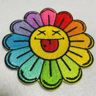 Custom Fashion Logo Free Sample New Design Garment Accessories Flowers Embroidered Scout Patches Iron On Embroidery Badge