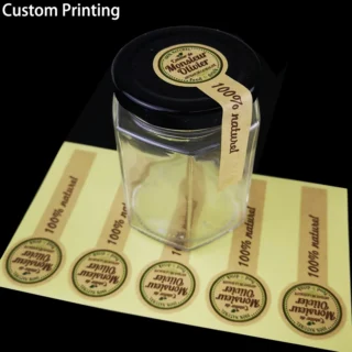 Custom Print honey Jam Juice Food Bottle Homemade Packaging Seal Kraft Paper Adhesive Lollipop Sticker Labels For Jars Printing