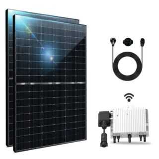 EPP.Solar Solaranlage 1000W Balkonkraftwerk Komplettset Bifazial Photovoltaik Solaranlage, (Plug & Play DEYE 800 WLAN Wechselrichter drosselbar auf 800W/600W und 10m Kabel)