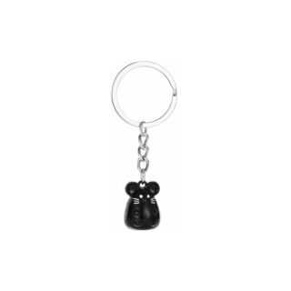 Fetter süßer Maus-Schlüsselanhänger (schwarz) - Glücksbringer aus Metall, ideal als Geschenk, z. b. für die beste Freundin, beste Freundin, Mama -