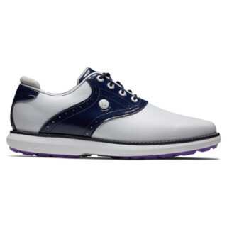 FootJoy Traditions Spikeless Golf-Schuh Damen Medium | white-navy, lila EU 37