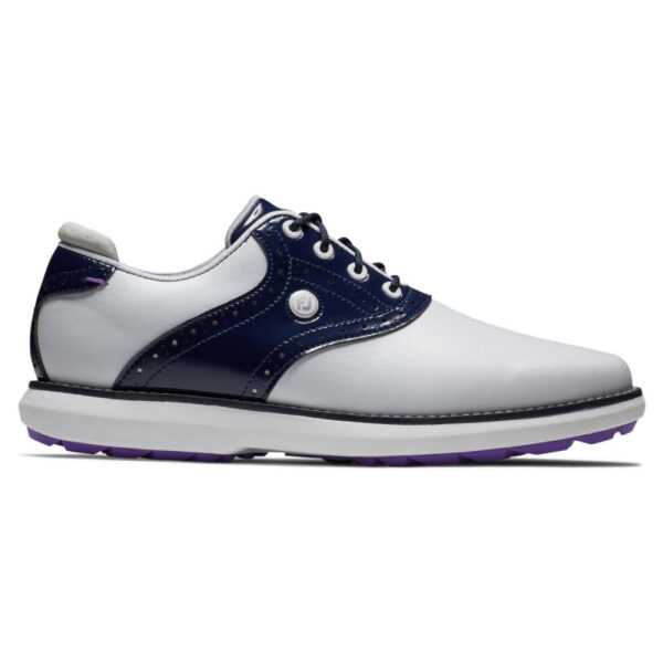 FootJoy Traditions Spikeless Golf-Schuh Damen Medium | white-navy, lila EU 40,5