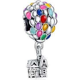 Frauentagsgeschenke Pandora Kaiser 925 weiß verkupfertes Silber Roségold Anhänger DIY Emaille mehrfarbig Tropfkleber Heißluftballon Pfanne Familienperlen Mutte