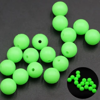 Hard Plastic/soft Rubber Oval and Round Luminous Fishing Beads Fishing Float Stopper Glow Beans