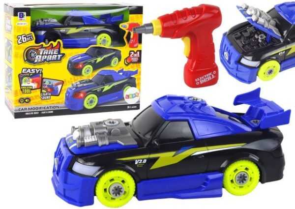 LEAN Toys Spielzeug-Auto Auto Sportwagen DIY Sounds Lichter Bohrer Fahrzeug Effekte Spielzeug