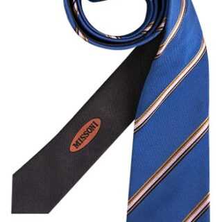 MISSONI Herren Krawatte blau Seide College-Streifen