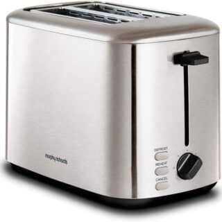 Morphy Richards Toaster 2 Scheiben Aufwärmen Auftauen Gebürstetes Edelstahl