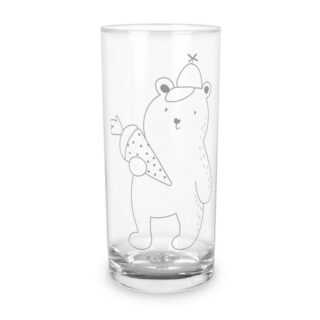 Mr. & Mrs. Panda Glas 400 ml Bär Schultüte - Transparent - Geschenk, Wasserglas, Wasserglas, Premium Glas, Inspirierende Gravur