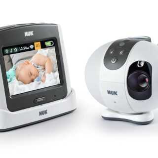 NUK Eco Control+ Video Max 410, Babyphone mit Kamera, Sternenprojektion, frei von hochfrequenter Strahlung im Eco-Mode, Max 100m Reichweite