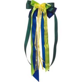 Nestler Schultüte Schleife, Blau / Grün / Gelb, 23 x 50 cm, für Zuckertüte oder Geschenke