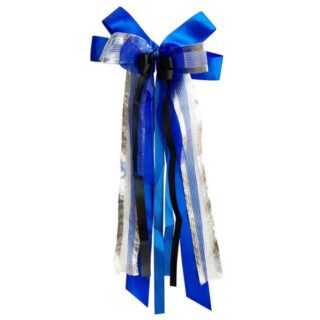Nestler Schultüte Schleife, Blau / Silber, 23 x 50 cm, für Zuckertüte oder Geschenke