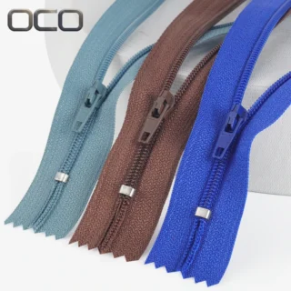 OCO 35 colors in stock coil zipper 8 inches nylon zipper 3# 5# 7# Close End Zipper For Garments Pants
