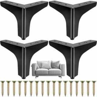Schwarze Möbelbeine aus Metall, 4 Stück, Ersatz-Sofabeine für DIY-Projekte, Couch, Couchtisch, Schrank (10 cm)