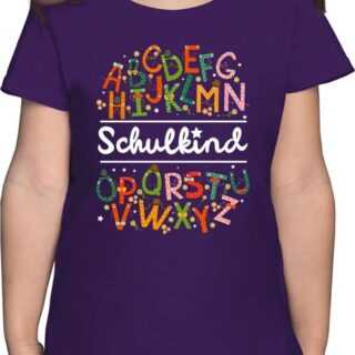Shirtracer T-Shirt Schulkind Alphabetmonster Einschulung Mädchen