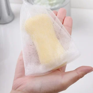 Small Fashion Body Cleaning Tool Bubble Foaming Soap Saver Net Pouch Soap Foaming Nylon Mesh Drawstring Bags