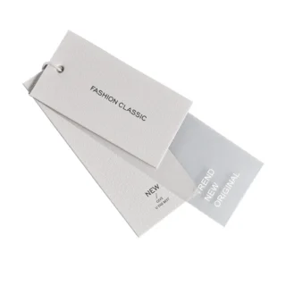 Wholesale Custom there set print Labels art Paper pvc Clothing Hang Tags hang tag clothing with Black Rope