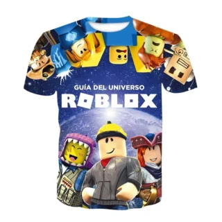 2023 Roblox kid T-shirt Boys Game Sports T-shirt Child Cartoon Short sleeve top 3D Printing Casual
