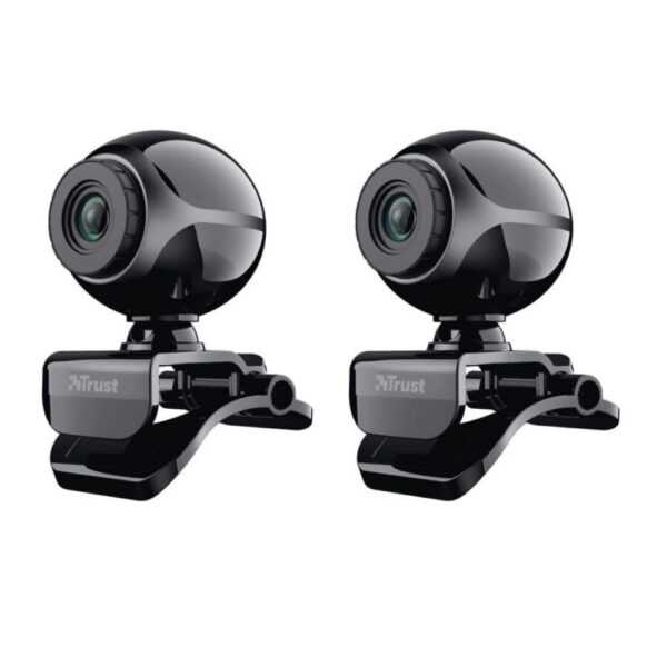 2er Set Trust Exis Webcam 300K mit Mikrofon USB Webkamera 480p Camera USB Schwarz