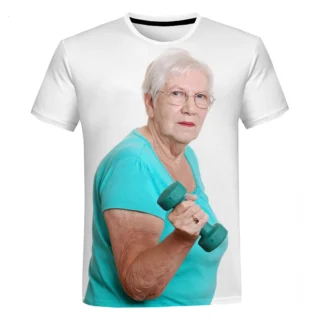 3D Print New Creativity Grandma Physical Exercise Funny Tshirt For Men Women Leisure Short Sleeve