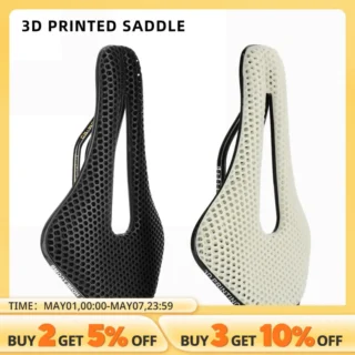 3D Printed Bicycle Saddle Hollow Comfortable Breathable MTB Road Bike Ultralight Nylon / Carbon