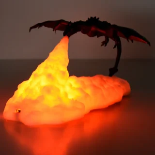 3D Room Decor Print LED Fire Dragon Ice Dragon Lamps Home Desktop Rechargeable Lamp Best Gift For